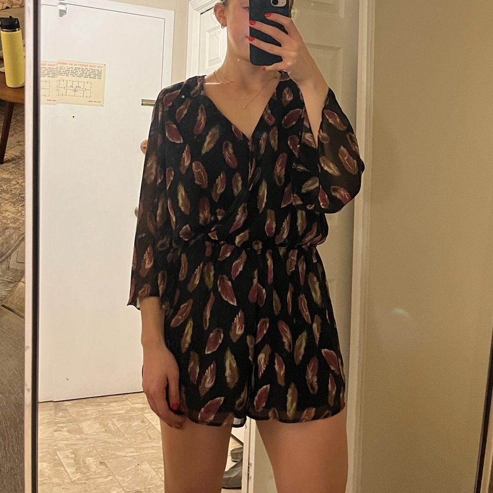 feather-print jumpsuit